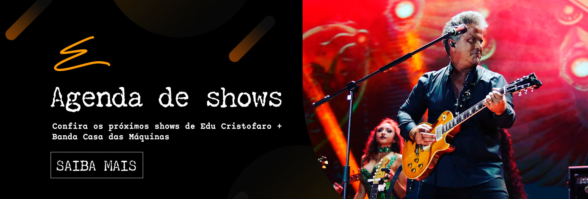 Banner da agenda de shows de Eduardo Cristofaro
